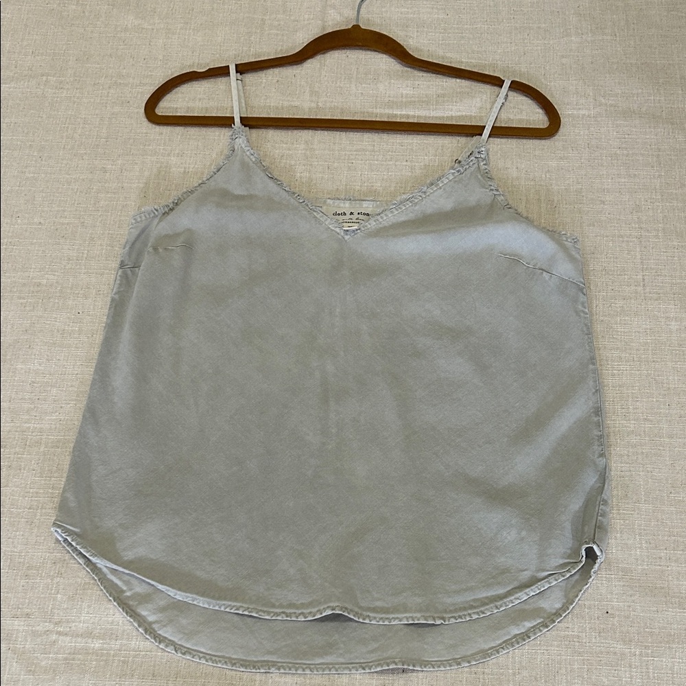 Cloth & Stone for Anthropologie Camisole Women’s S Light Gray Distressed Faded - Picture 1 of 13